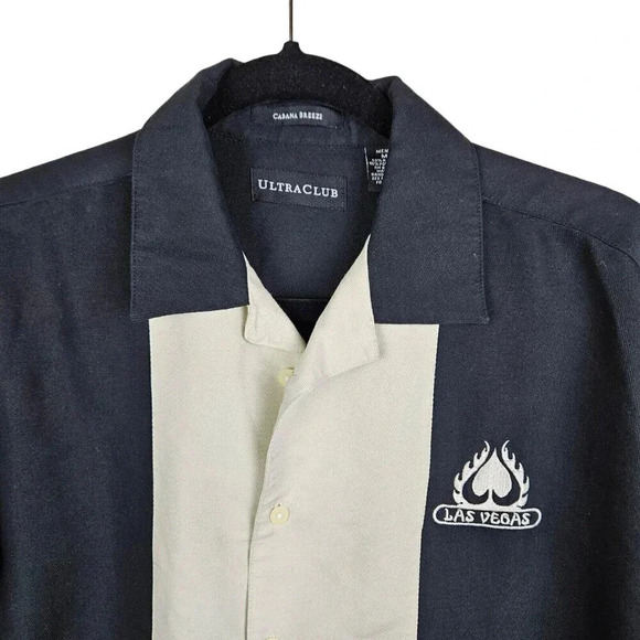 Cabana Breeze Ultra Club Men's Shirt Embroidered Las Vegas Size Medium Bowling - Picture 2 of 11